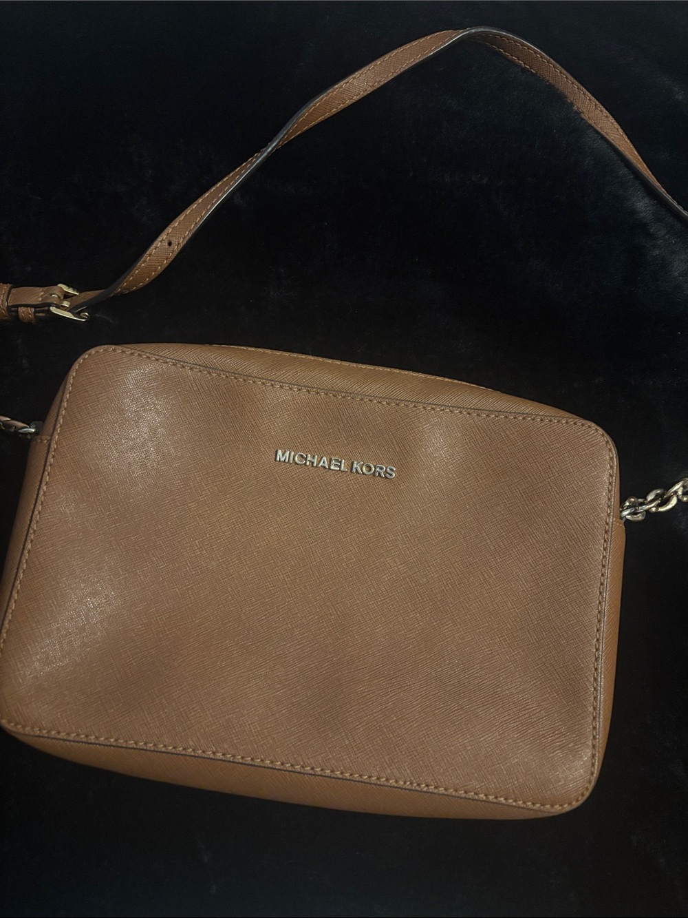 Michael Kors Brown Saffiano Crossbody Bag